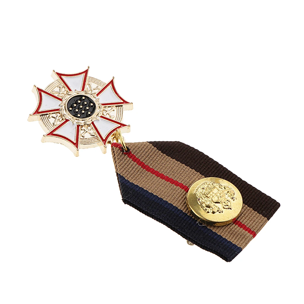 Vintage Russia Geometric Medal Pendant Badge Fabric Costume Uniform Brooch Pin Accessory