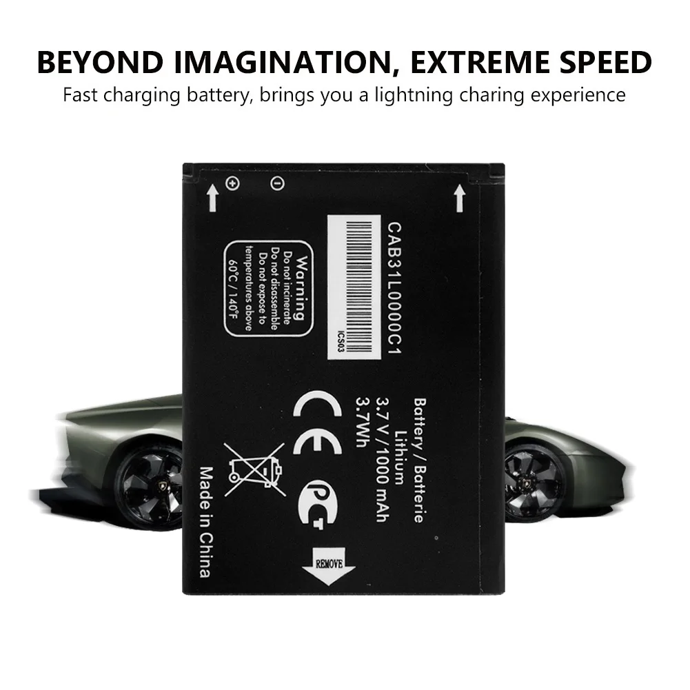 

2019 Lithium Battery CAB31L0000C1 3.7V 1000mAh For Alcatel A383G VF555 OT-3040 TCL I808 T66 Mobile Phone Lithium Battery