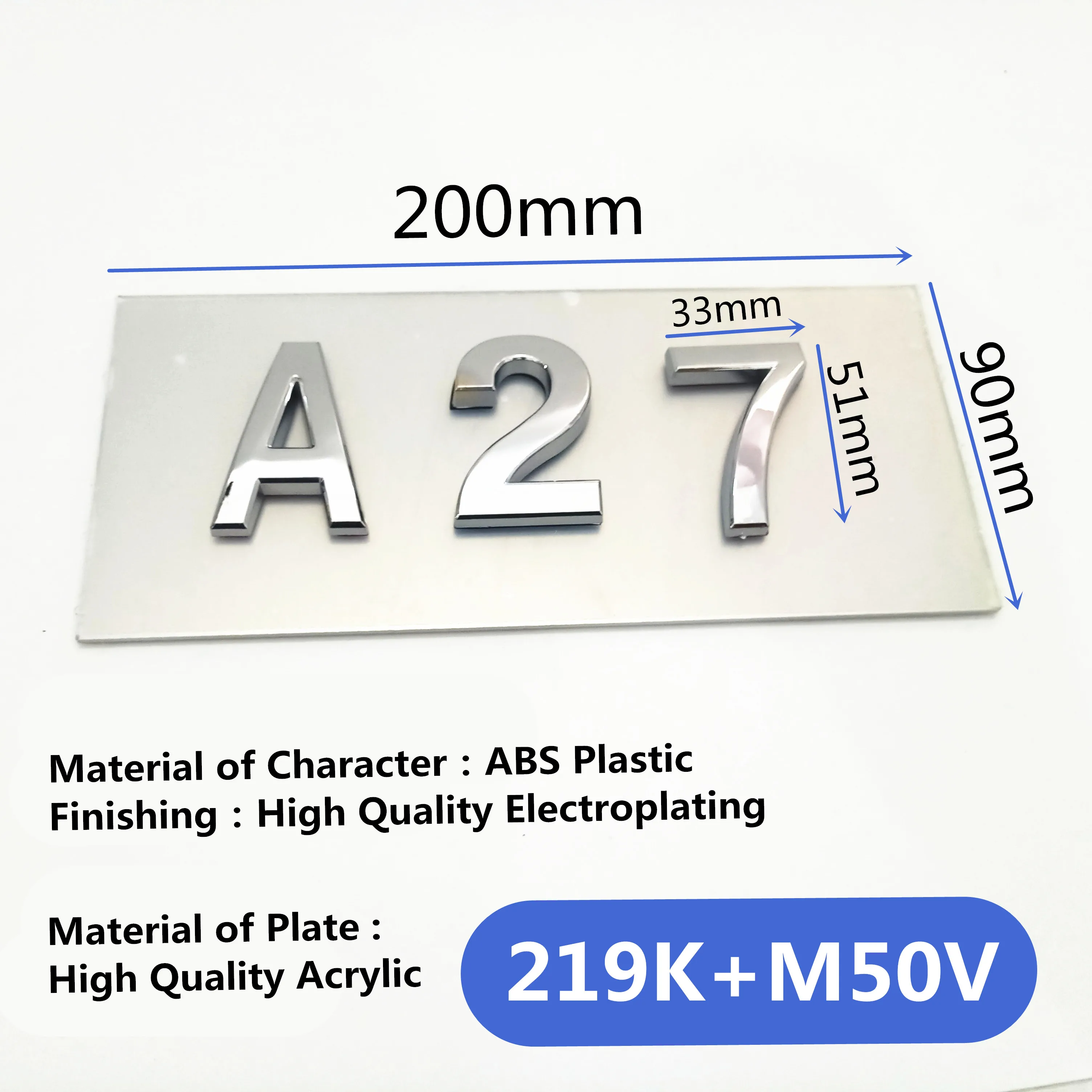 

Three digits/ letters Acrylic and ABS Plastic House Number Custom Sign Door Number Sticker For Hotel Apartment Door Plate