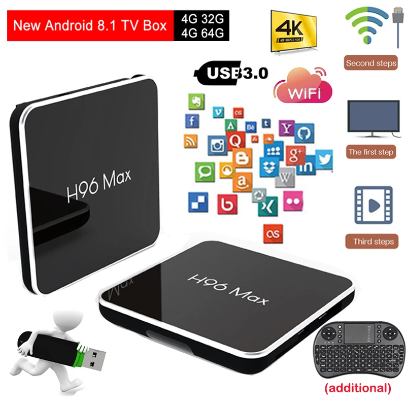 

2018 newest H96 MAX X2 Android 8.1 TV Box Amlogic S905X2 Quad Core 4GB 32GB 2.4G/5.8G WIFI USB3.0 H.265 4K Smart Media Player