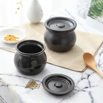 

Ceramic bird's nest stew cup mini household soup cup with covered steamed egg dessert bowl small casserole pot