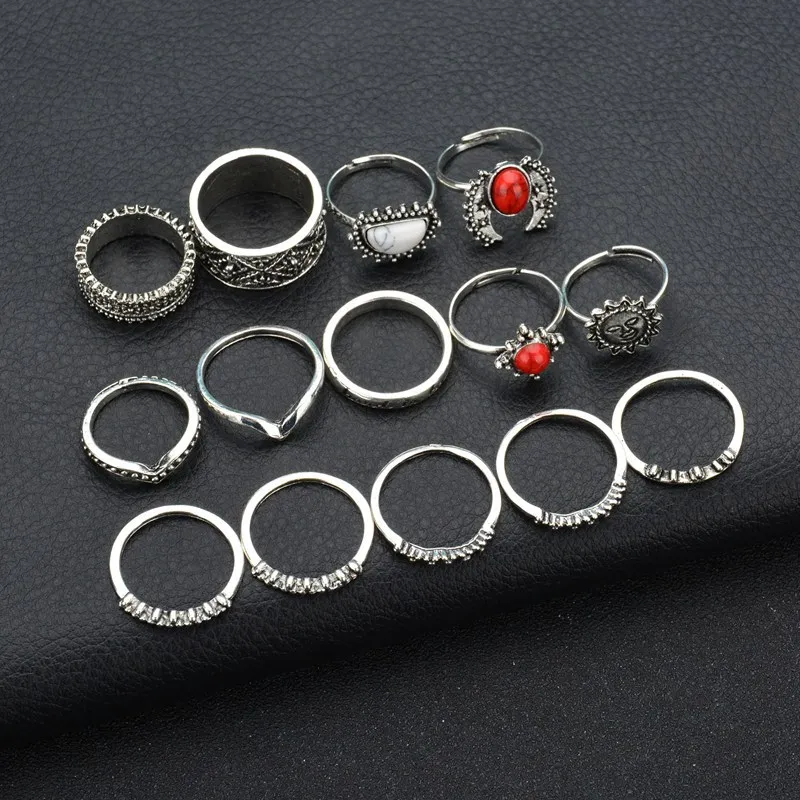 14 шт./компл. супер значение новый красный камень Винтаж Панк буквы V в форме