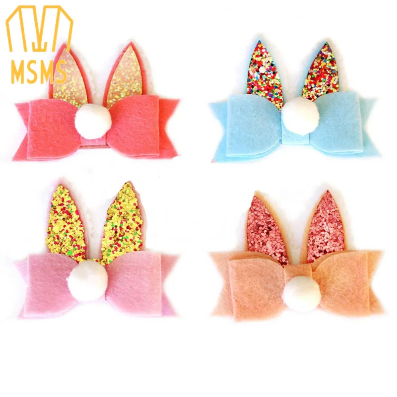 

Bunny Ear/Bow Glitter Felt Applique DIY Supply- Baby Headband Supplt- Party- Birthday- Easter- Craft Supply- DIY Craft Supplies-