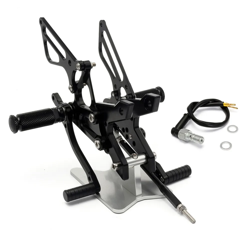 

Adjustable Aluminum Alloy CNC Motorcycle Rear Set Foot Pegs For KAWASAKI Z750 07-13 Z1000 07-10 Black Silver Foot Rests D25