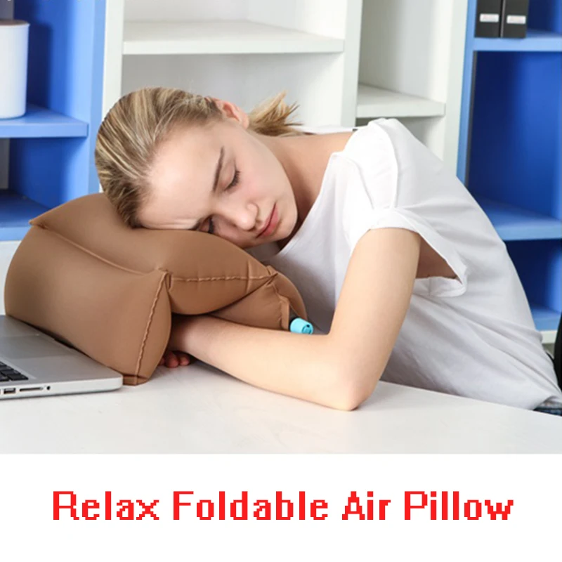 Relax Foldable Air Pillows Neck Headrest Travel Plane Wave Shape Pillows Outdoor Office Nap