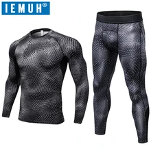IEMUH новое зимнее термобелье наборы для мужчин быстросохнущее Анти-микробное растягивающееся мужское термо нижнее белье мужские кальсоны для фитнеса