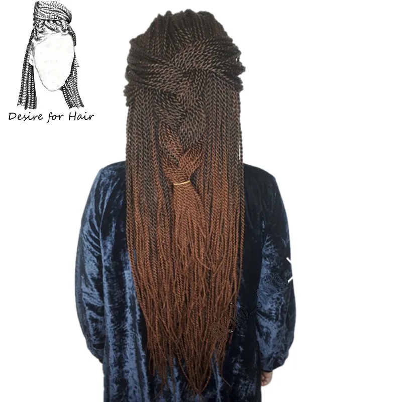

Desire for hair 22inch 100g 30roots senegalese twist hair crochet braids synthetic braiding hair extensions blue coffee brown