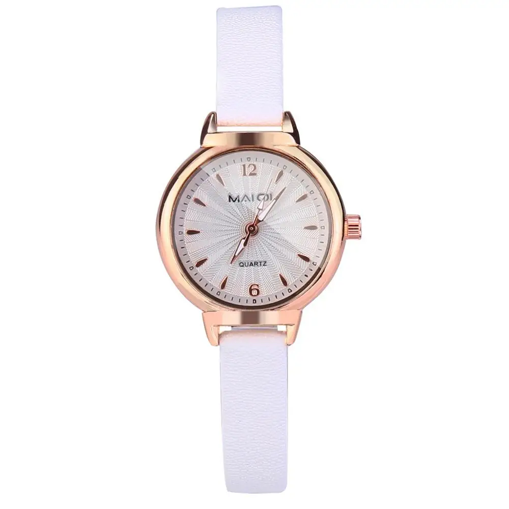 Новая мода темперамент новые часы для женщин роскошный бренд кожаный браслет часы дамы кварцевые платье часы Kol Saati# A - Цвет: Белый
