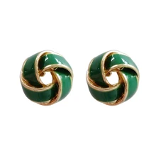 

Love Knot Post Stud Earrings for Women Fashion Jewelry Green Blue Tie Statement Earring Oorbellen Pendientes Party Gift