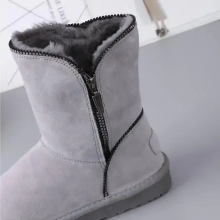 Careaymade-The new winter snow boots female sheep fur with warm cashmere leather shoes barrel boots thick waterproof,5 colors Careaymade-The new winter snow boots female sheep fur with warm cashmere leather shoes barrel boots thick waterproof,5 colors