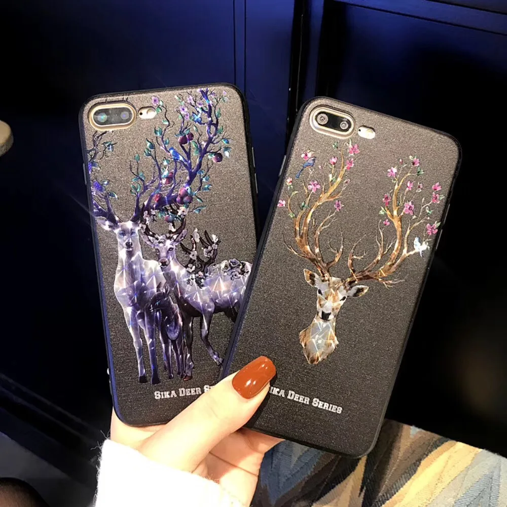 ZMASI Bling Sika Deer чехол для телефона iPhone X 6S 6 7 8 plus с эстетическим принтом Мягкий