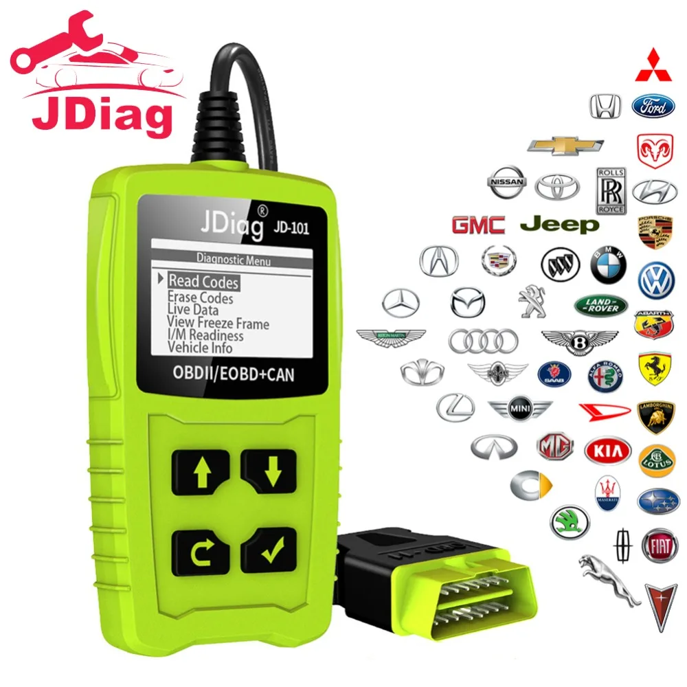 

JDiag Universal Car Diagnostic Tool Code Readers Auto Scanner Check Engine Light Diagnostic Tool EOBD Scanner with Battery Test