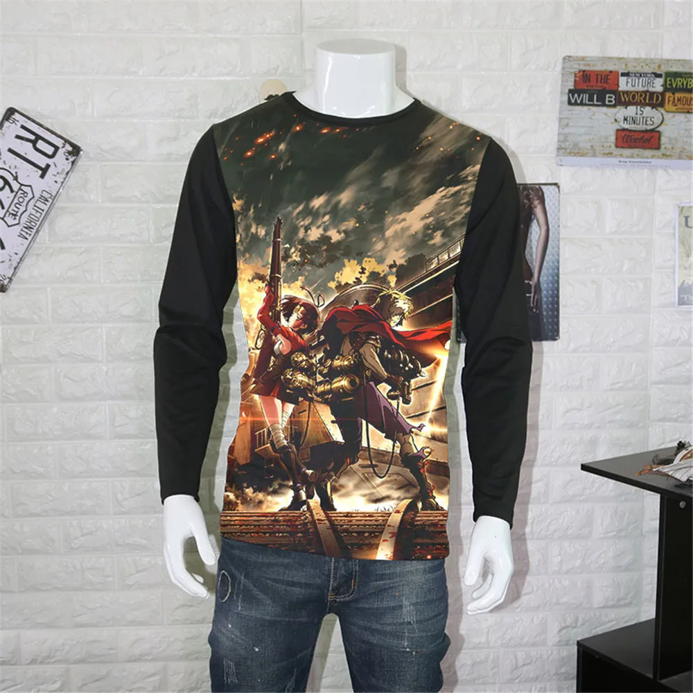 Косплей Kabaneri of the Iron Fortress Футболки с длинным рукавом в стиле хип-хоп рубашка Koutetsujou