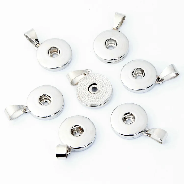 

20PCS Silver 18MM Snap Button Pendant Jewelry Accessories Fit for DIY Snap Button Bracelet&Necklace