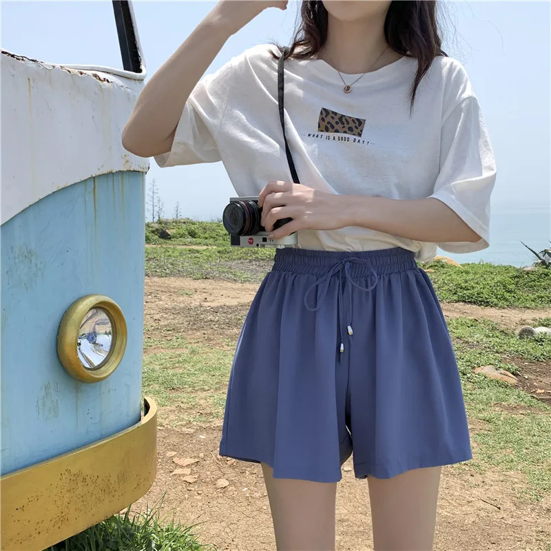 LKlady Summer New Casual Wide-Leg Chiffon Short Female Tide Loose High Waist Wear Students Wild Thin Shorts LKlady Summer New Casual Wide-Leg Chiffon Short Female Tide Loose High Waist Wear Students Wild Thin Shorts