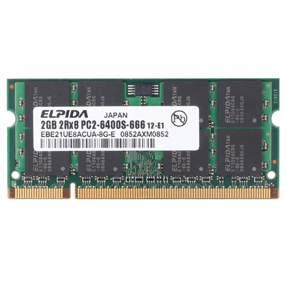 Buyincoins для ELPIDA 2 Гб DDR2 PC2-6400S 800 МГц 200PIN SO-DIMM ram памяти ноутбука PC6400