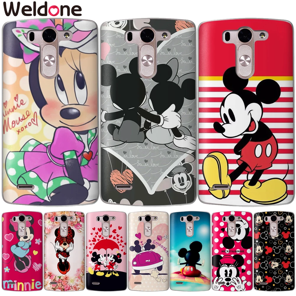 

cute minnie Case For LG Q6 G6 X Power 2 X Screen G4 G5 Q8 K7 K8 K10 2017 Mickey Minnie Mouse phone Cases Etui Cover Coque