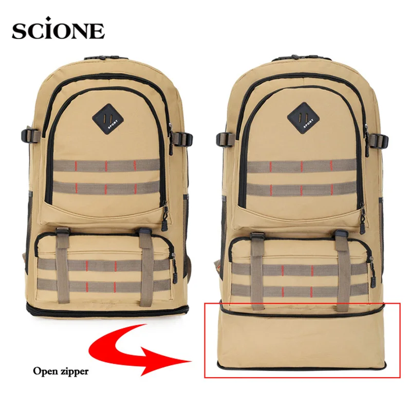  Large Capacity Camping Backpack Molle Hiking Rucksack Expandable Pocket Multi-function Mountaineeri