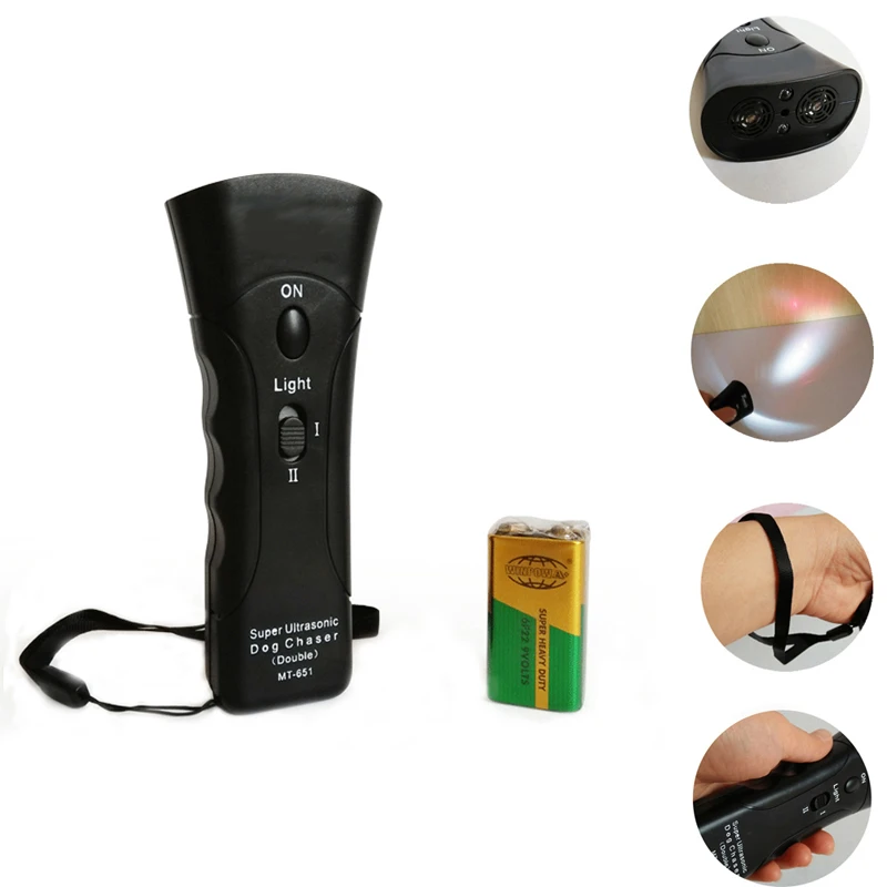 New Pet Dog Trainer Repeller Led Ultrasonic Anti-Squeak Ultrasonic Control Device 3 In 1 Trainer