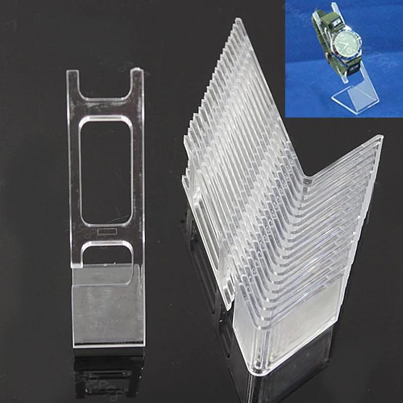

Free delivery 20 PCS Transparent Plastic Watch Jewelry Bracelet Showcase Display Stand Holder Rack