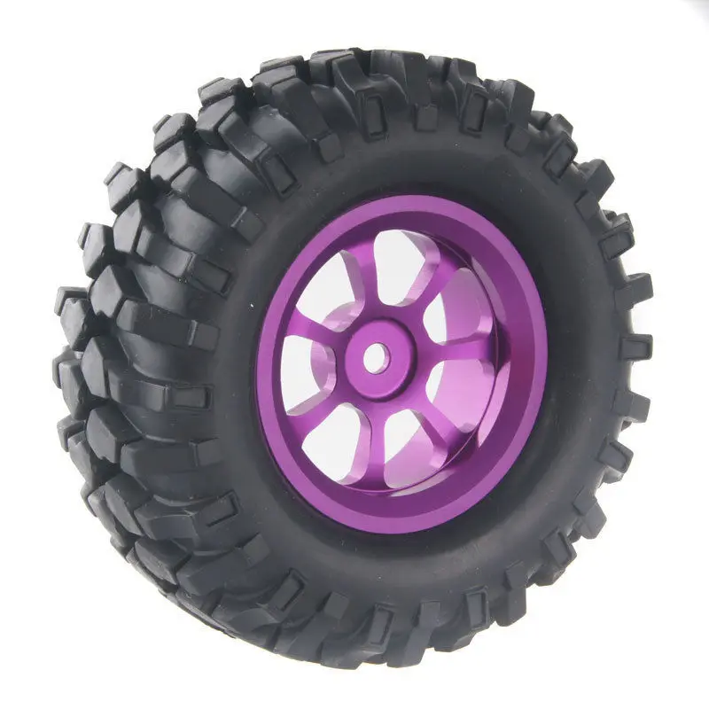 4PCS 1/10 1.9Inch Off Road Climbing Rock Car Tires Super Soft 96MM Rubber Tyre Metal Wheel Rim 
