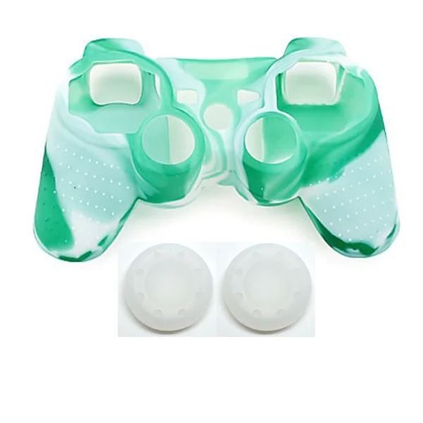 Green + White Ultra Soft Rubber Silicone Protector Shell Cover Case 2x