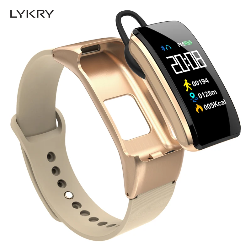 

LYKRY B31 Smart Talk Wristband Band Bracelet Fitness Tracker Heart Rate Monitor Bluetooth Earphone Smart Band For IOS Android