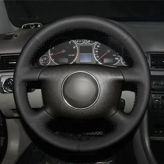 

Black Artificial Leather Car Steering Wheel Cover for Audi A4 1998 A6 1999-2004 A8 A8 L 1998-2001 Allroad 2001-2005