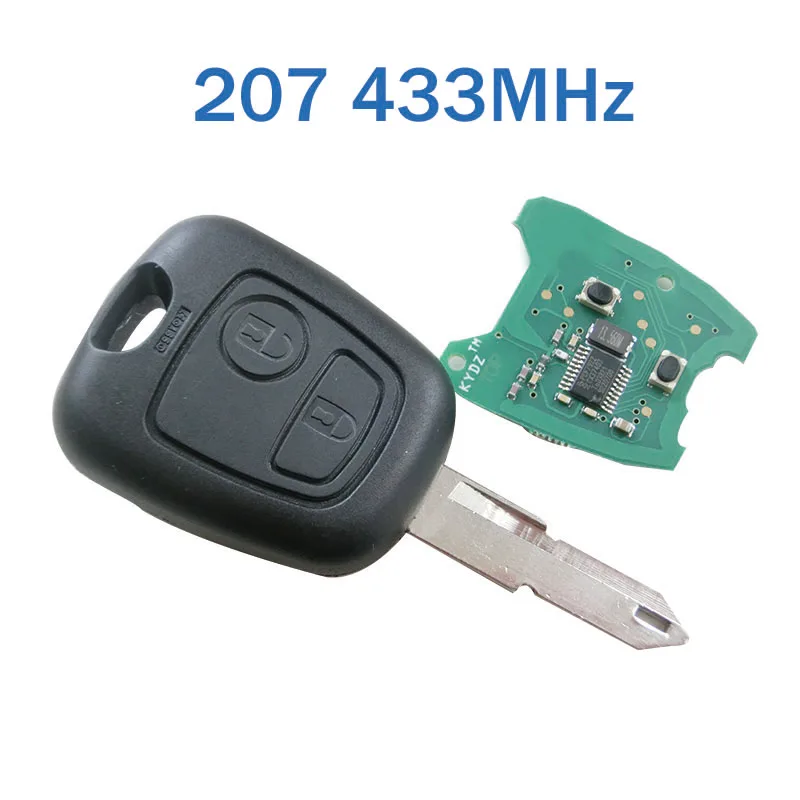 Дистанционный ключ брелок от машины с 2 кнопками подходит для Peugeot 206 207 Citroen C2 ASK 433