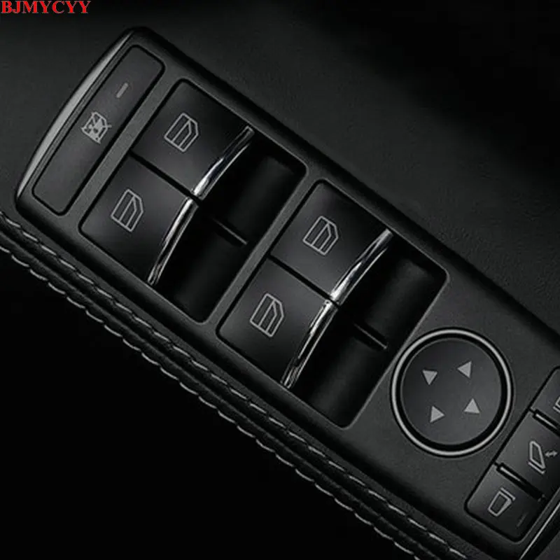 

BJMYCYY 7PCS/SET Door Window Lift Button Stickers ABS Chrome Trim Cover Accessories Car Styling For Tesla Model X