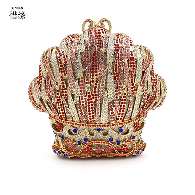 XIYUAN Брендовые женские новые роскошные золотые сумки мессенджеры с бриллиантами