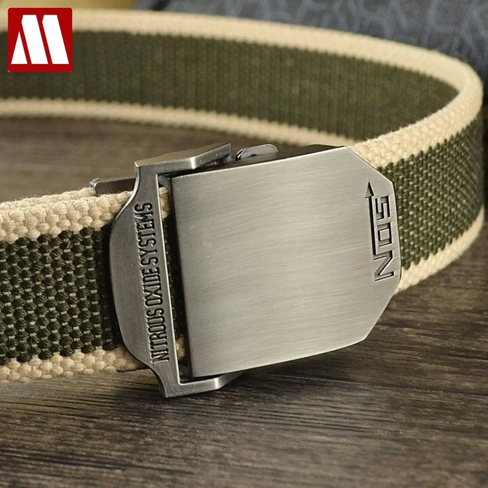 New 2018 Fashion Mens Canvas Belt Buckle Metal Tactical Belt Men Strap Belts Male Leather Canvas ...