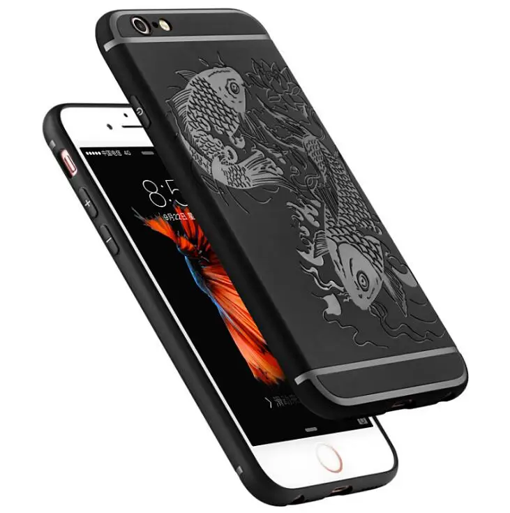 Silicone case for iphone 6 6s роскошный телефон задняя крышка 3d резной дракон мягкие tpu coque для