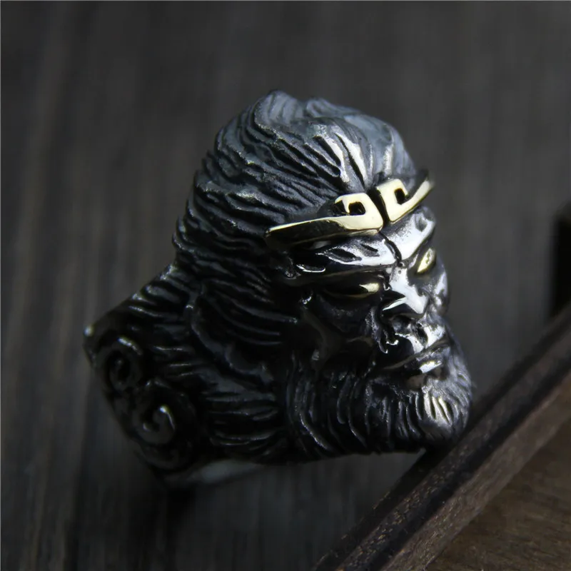 

Pure Silver 925 Sterling Thai Silver Vintage Open Size Adjustable Ring men's Jewelry Finger S925 Ring Journey To The West