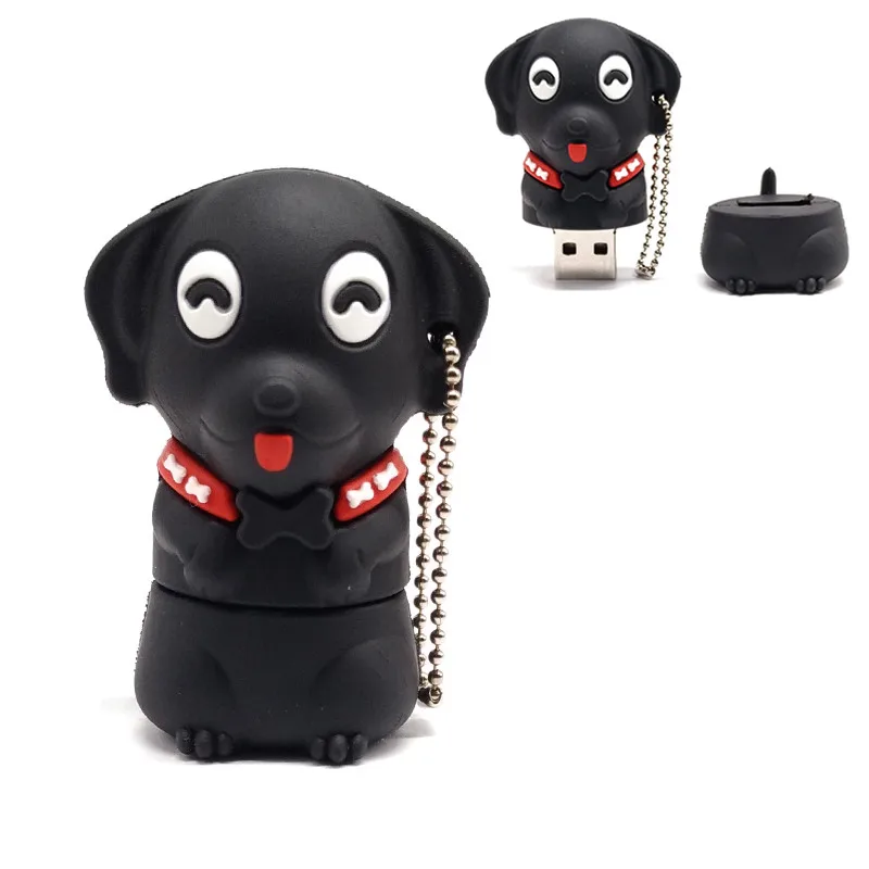 Флешка с мультяшными собаками usb 4 ГБ 8 ГБ 16 ГБ 32 ГБ 64 ГБ Высококачественная карта памяти милый флеш-накопитель usb-флеш-накопитель в подарок u диск - Цвет: Black