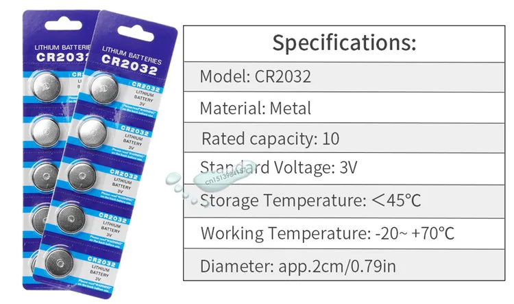 Kpay 10 шт. CR2032 аккумулятора кнопочного типа BR2032 DL2032 ECR2032 ячейки литий ионная Батарея