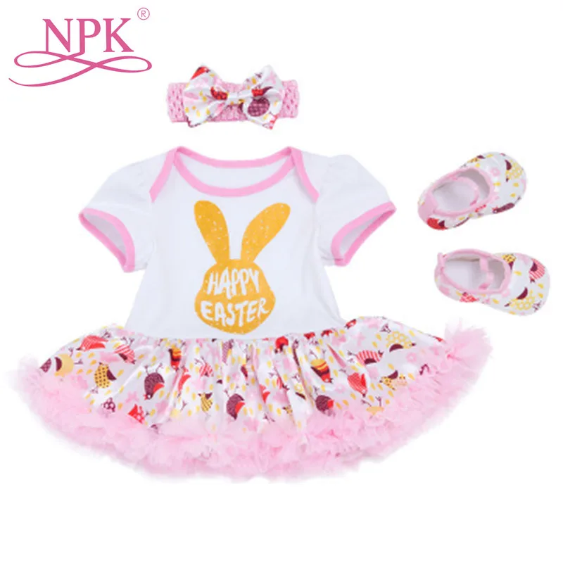 NPK 50 58 см Reborn силиконовая Детская кукла одежда Bebe детское платье высокого