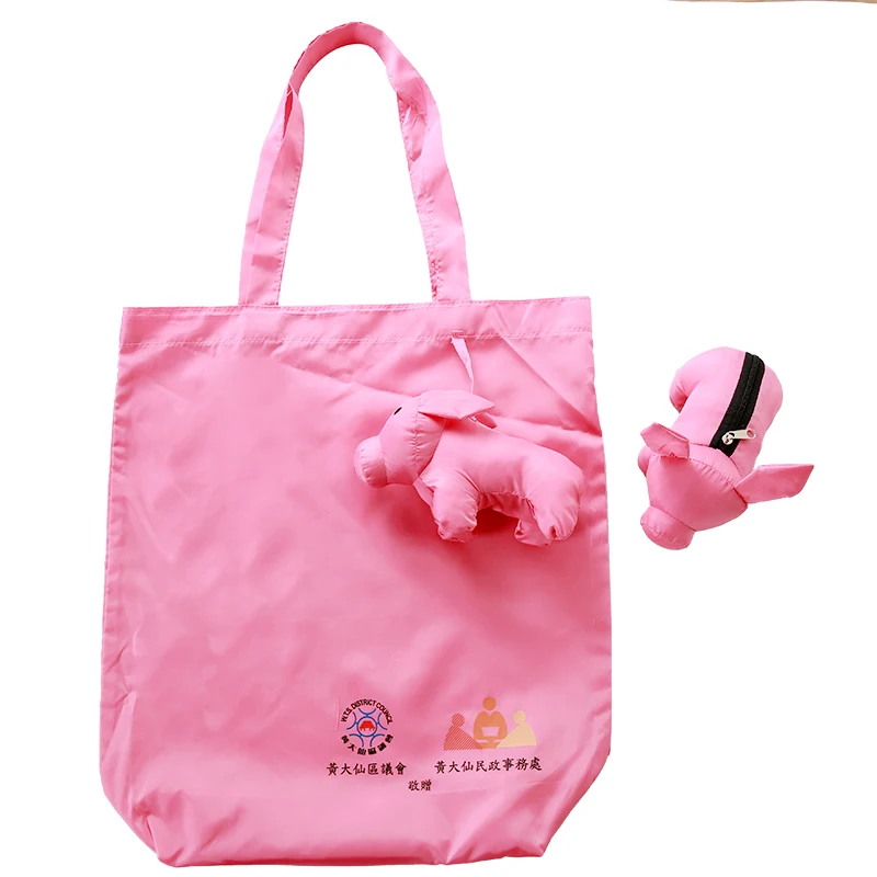 Розовый эко дети животное многоразовые портативные должны карман квадратная хозяйственная сумка Экологичная Складная Сумка Продуктовый складной мешок