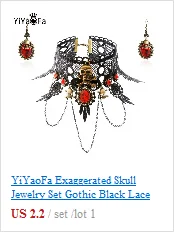 Yiyaofa ручная работа комплект украшений для вечеринки готические украшения для женщин черное кружевное ожерелье и серьги женские аксессуары вечерние ювелирные изделия YTZ-02