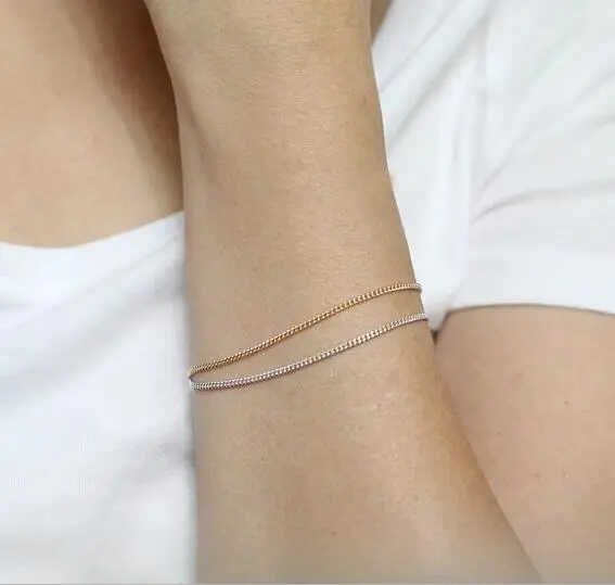 

L 41 2018 special gold and silver mix and match double-layer wear slim bracelet female jewelry accessories factory direct sales