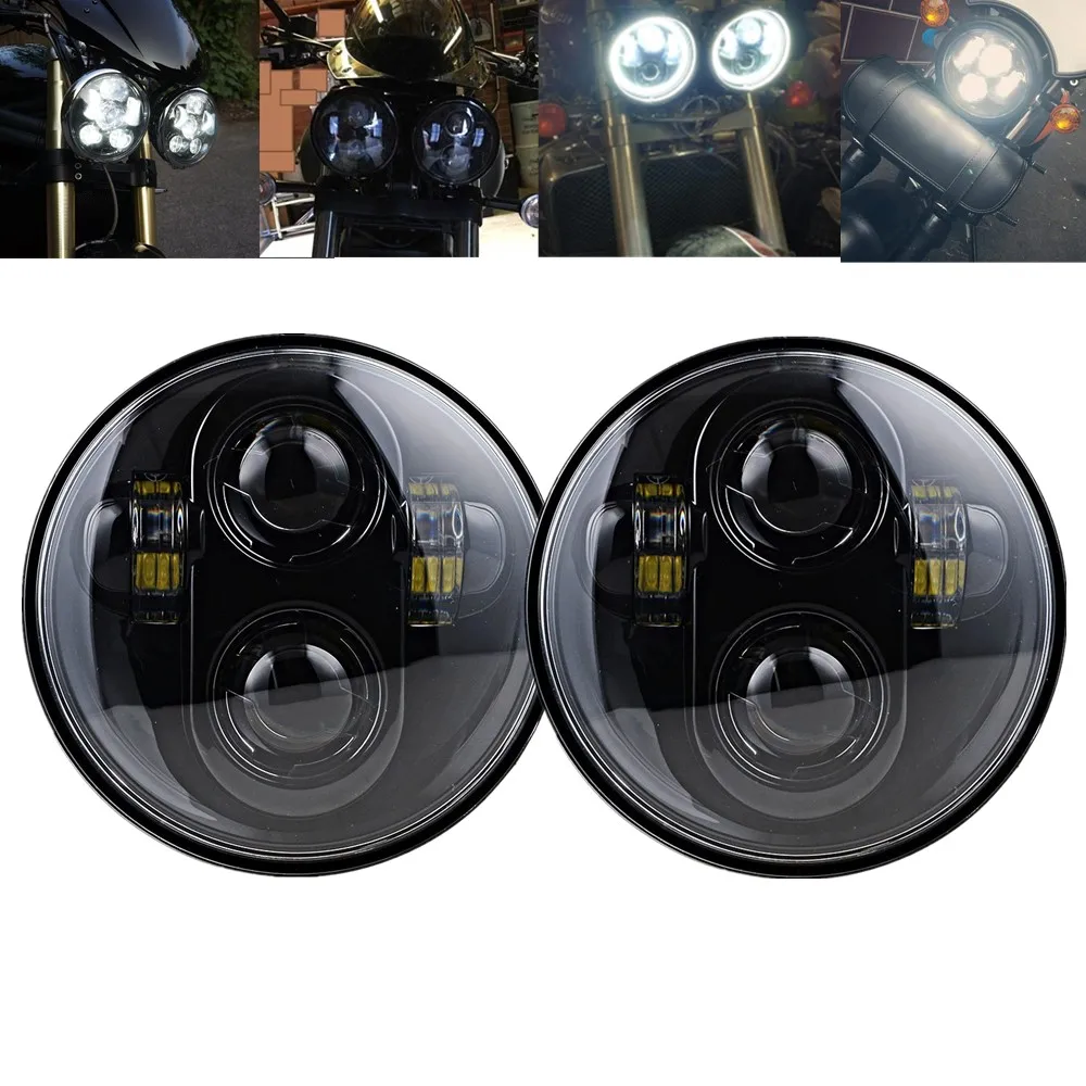 

2pcs 5.75 inch LED Headlights For Triumph Rocket iii 3 Speed/Street Triple 5 3/4" Led Headlamp Hi Low Beam 40W