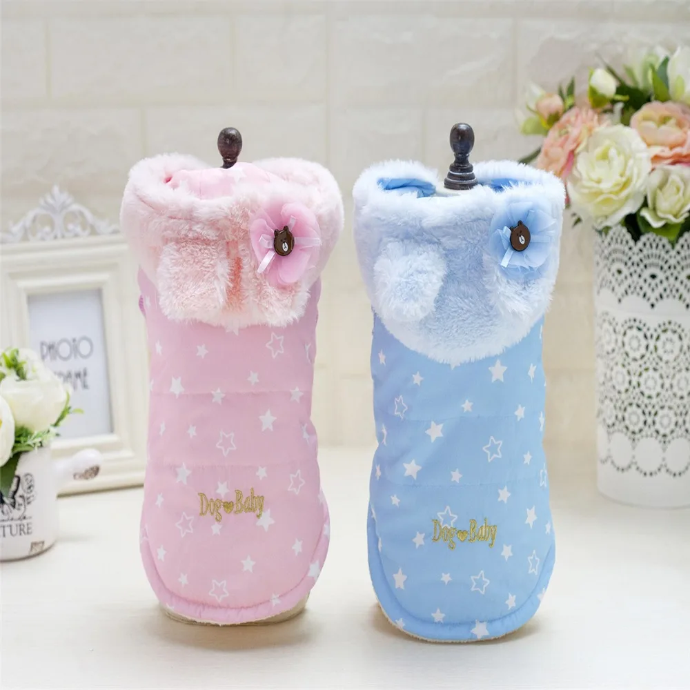 

Hooded Sweet Two Legs Cotton Pet Dogs Winter Vest Coat Small Puppy Dogs Clothing Coat For Dog From S to XXL