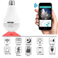 DAYTECH Wireless IP Camera WiFi Home Security Camera HD 960P Baby Monitor 360 degree Fisheye Panoramic Camera Lamp