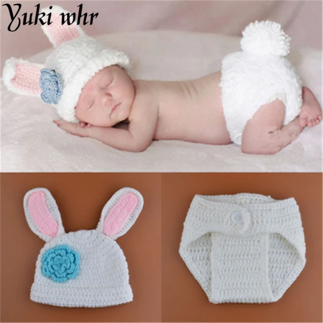 new styles baby rabbit costume girl flower hat newborn crochet