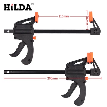 

HILDA 2PCS 4 Inch Wood-Working Bar Clamp Quick Ratchet Release Speed Squeeze For DIY Hand Tool