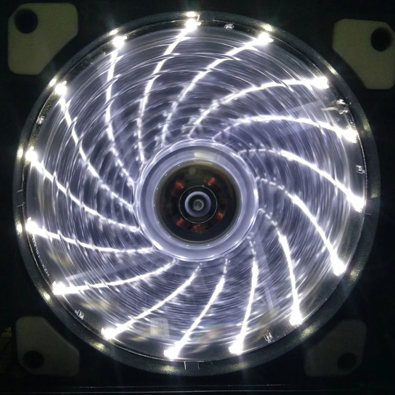 15 LED DC 12V 120*120*25mm Heatsink Silent Cooling Case Fan For PC Computer CPU