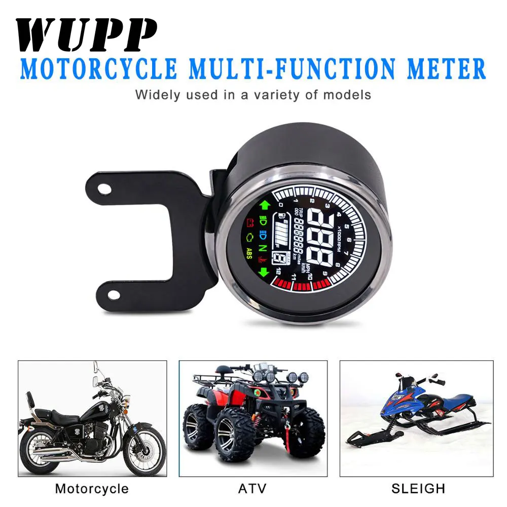 

WUPP Motorcycle Meter LED digita Indicator light Tachometer Odometer Speedometer Oil Meter Modified Universal Multi Function