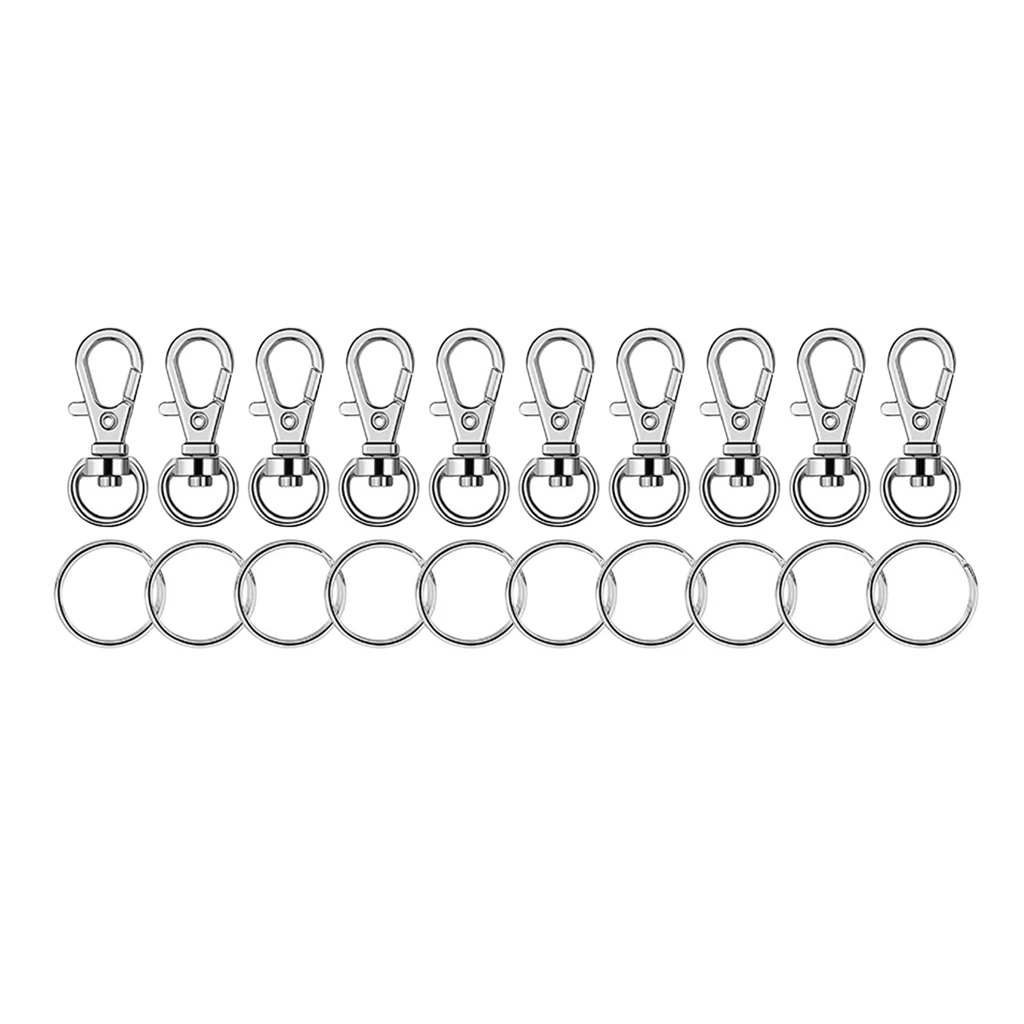 20X LOBSTER SWIVEL CLASPS CLIPS BAG KEY RING HOOK JEWELRY FINDINGS KEYCHAINS
