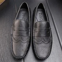 DAVIKO 2017 Peas shoes male leather Korean lazy shoes summer fun shoes men trendy England sets of shoes R158