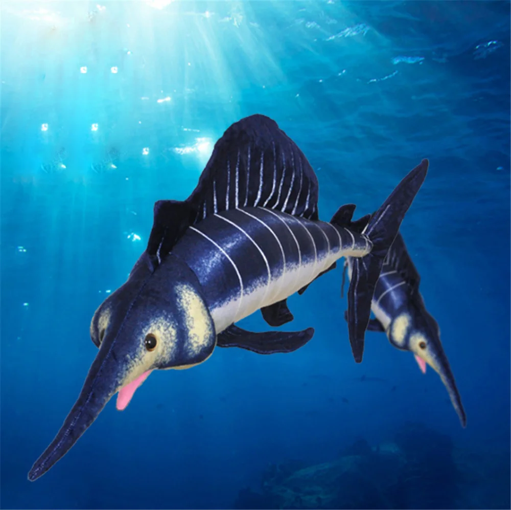 stuffed plush sea animals sailfish fish toy big blue fish doll11